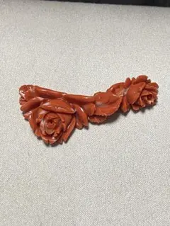 8451 オススメ大粒彫刻状態良帯留め天然サンゴ珊瑚|mercari商品代購