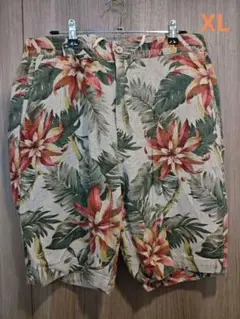 BACK NUMBER ハーフパンツ ボタニカル柄 花柄XL 総柄ショートパンツ