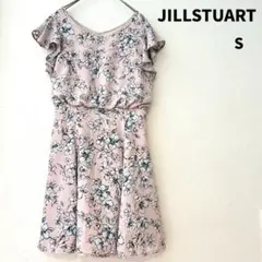 JILLSTUART ミニワンピース 半袖 ピンクベージュ ボタニカル柄のサムネイル