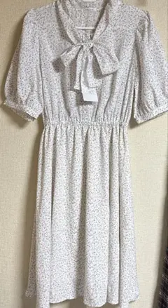 量産型 コルザ ハニーズ 半袖 花柄ボウタイワンピース リボンタイ