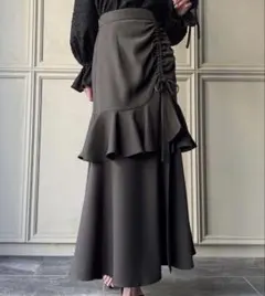 JUNOAH　フリルスリットドロストマーメイドスカートのサムネイル