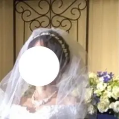 パールリボンヘッドドレス　ウェディング