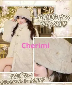 Cherimi ファーバケットハット ロゴプレート