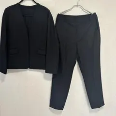 カシヤマレディーススーツ ジャケット19号パンツ21号 ブラック