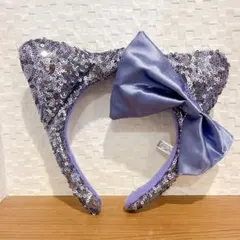 ユニバ　カチューシャ　キティちゃん　USJ 猫耳カチューシャ　スパンコール　紫