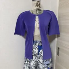 プリーツプリーズ カーディガン パープルのサムネイル