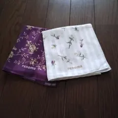 renoma 花柄ハンカチ 2枚セット