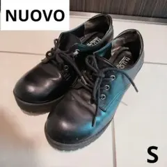 NUOVO レースアップシューズ　ブラックレザー 6cmヒール　S