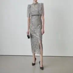 leja フラワースパンコールシアーフリルＩラインドレス