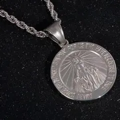 マリア ペンダント ネックレス L シルバー 聖母 銀 チェーン /g6