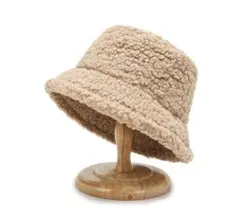 帽子　ハット　ボアハット　キャメル　ベージュ　冬　もこもこ