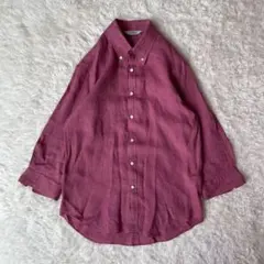 URBAN RESEARCH きれい色 リネン100％シャツ ピュアリネンピンク 