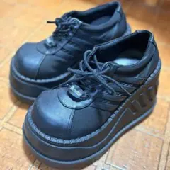 デモニア STOMP-13 ブラック ウェッジソール ブーツ 厚底 スニーカー