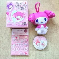 値下げ❗マイメロ ハッピーセットぬいぐるみとキャンバス風缶バッジセット