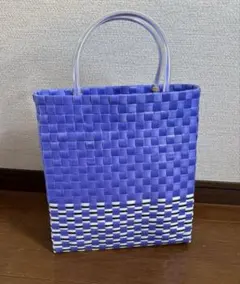 新品　ハンドメイド　 PPバンドプラかごバッグのサムネイル