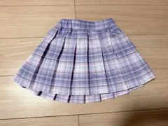 紫系チェック柄スカート 120cm