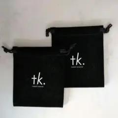 タケオキクチ　黒いロゴ入り　小物入れ　巾着　ポーチ　2個セット