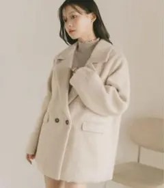 VANNIE U ミックスシャギーテーラードジャケットコート