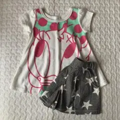 used Tシャツ&パンツセット　サイズ80 ディズニー　デイジー　送料込み