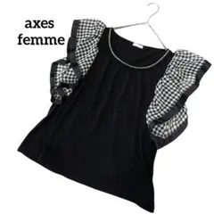 axes femme アクシーズファム ギンガムチェック フリルカットソー 春夏のサムネイル