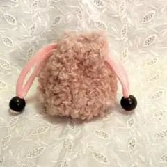 ハンドメイド　もこもこ　巾着袋　ポーチ　ファー