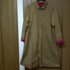 レディース　レトロ　ロングコート　ブラウン