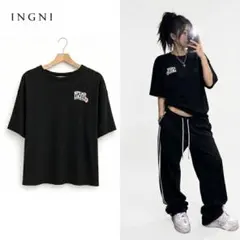 INGNI イング バックプリント Tシャツ 黒 Mサイズ オーバーサイズのサムネイル