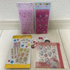 ハローキティ 日焼けキティ プチパーツ タイルシール シール 4点セット