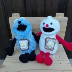 パペットスンスン　ぬいぐるみ用　ハンドメイド　パンの肩掛けマスコット　2個セット