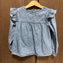 デニム フリル付き 長袖シャツ　ZARA