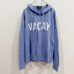 RACHEL ZOE 【M】カシミヤ混 ロゴニットパーカー ブルー