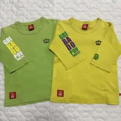 BABY DOLL 5分袖Tシャツ 110 グリーン イエロー