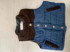 ダウンベスト　キッズ110 CORN HOUSE 青・茶色