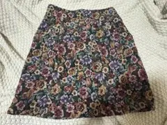 花柄　台形　ミニスカート