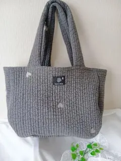 ヌビバッグ ハート刺繍 ハンドバッグ 韓国風 ハンドメイド(A480