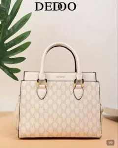 SHEIN DEDOO モノグラム柄 ハンドバッグ アイボリー