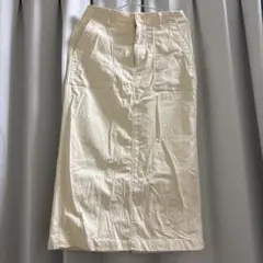 アイボリー タイトスカート コットン混紡