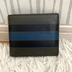 COACH 二つ折り財布 ストライプデザイン