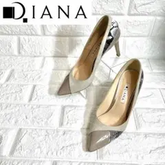 【美品】DIANA パイソン　ヘビ柄　異素材MIX スエードパンプス