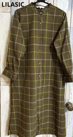 【リラシク】長袖ロングシャツワンピース　Mサイズ