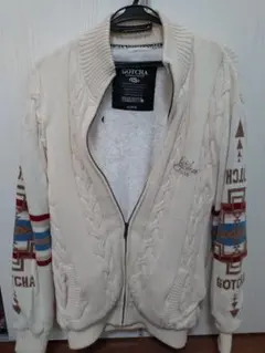 GOTCHA ケーブル編みニット XLARGE アイボリーのサムネイル