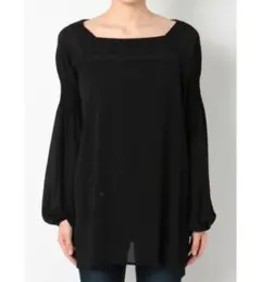 新品未使用EMODAシフォンチュニックブラウスブラックエモダ