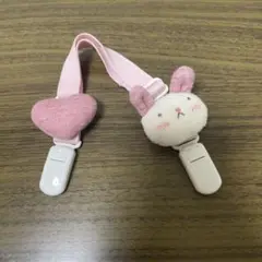 うさぎとハートのデザインの子供用クリップ