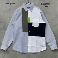 【新品未使用】Ciaopanicチャオパニック 配色ストライプ長袖シャツ M寸