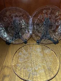KOSTA BODA 花柄 ガラス皿　25cm 3枚セットのサムネイル