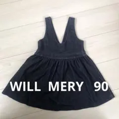 美品　ウィルメリー　90 デニム風　スカート　ワンピース　女の子　ベビーのサムネイル