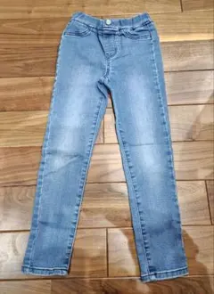 GU のびのびデニムレギンスパンツ　ブルー　120