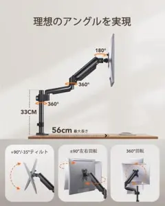 モニターアーム ポール+ガススプリング式