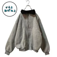 polarfleece ジップアップ フリース ライトグレー 厚手 XL