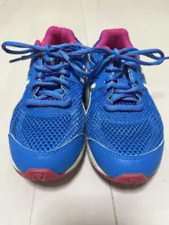 ASICS 青 ピンク スニーカー レーザービーム 21.5cm